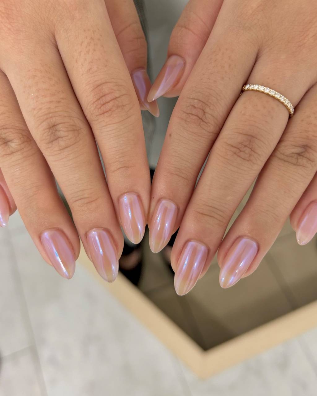 柏ネイル♡オーロラミラーのうるきらネイル